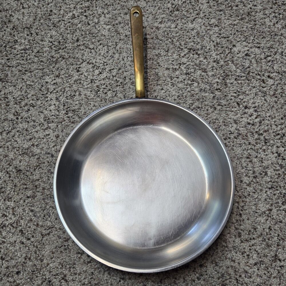 Spring Culinox 11" Copper Frying Pan Skillet Stainless Brass Handle Switzerland.